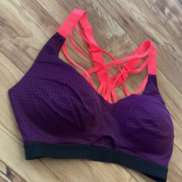 Victoria sport bra size 34D purple and neon orange - Picture 3 of 9